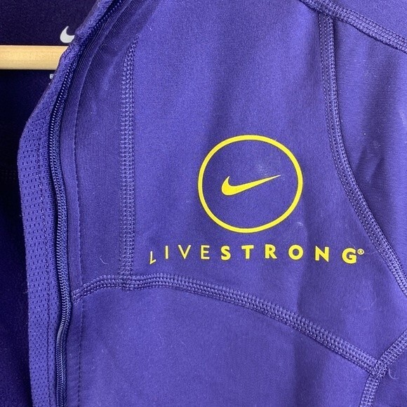 Nike Livestrong Purple Zip Up Athletic Sport Long Sleeve Jacket S - Picture 4 of 5